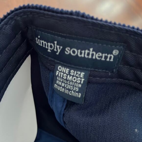 Simply Southern Navy Blue Corduroy WKND Baseball Cap Hat NWT - Picture 5 of 7